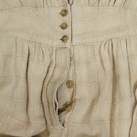 FREE PEOPLE True Lovin Tan Linen Jumpsuit Size XS - Picture 5 of 10